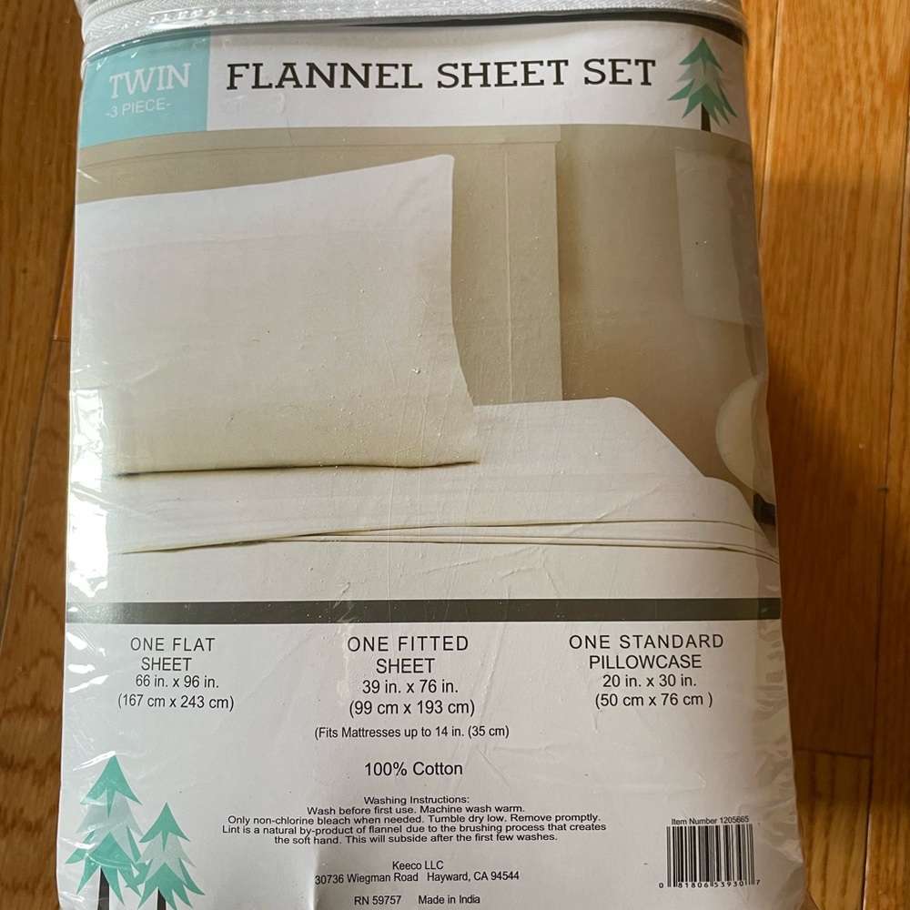 New twin Flannel Sheet Set 3 Piect